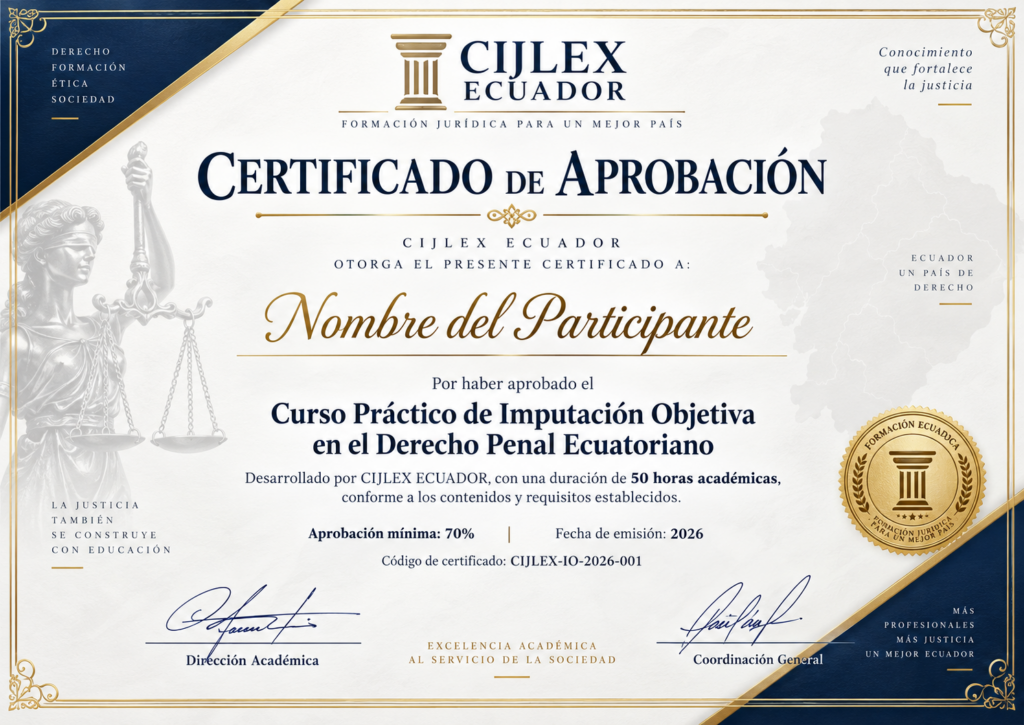 Modelo referencial del certificado